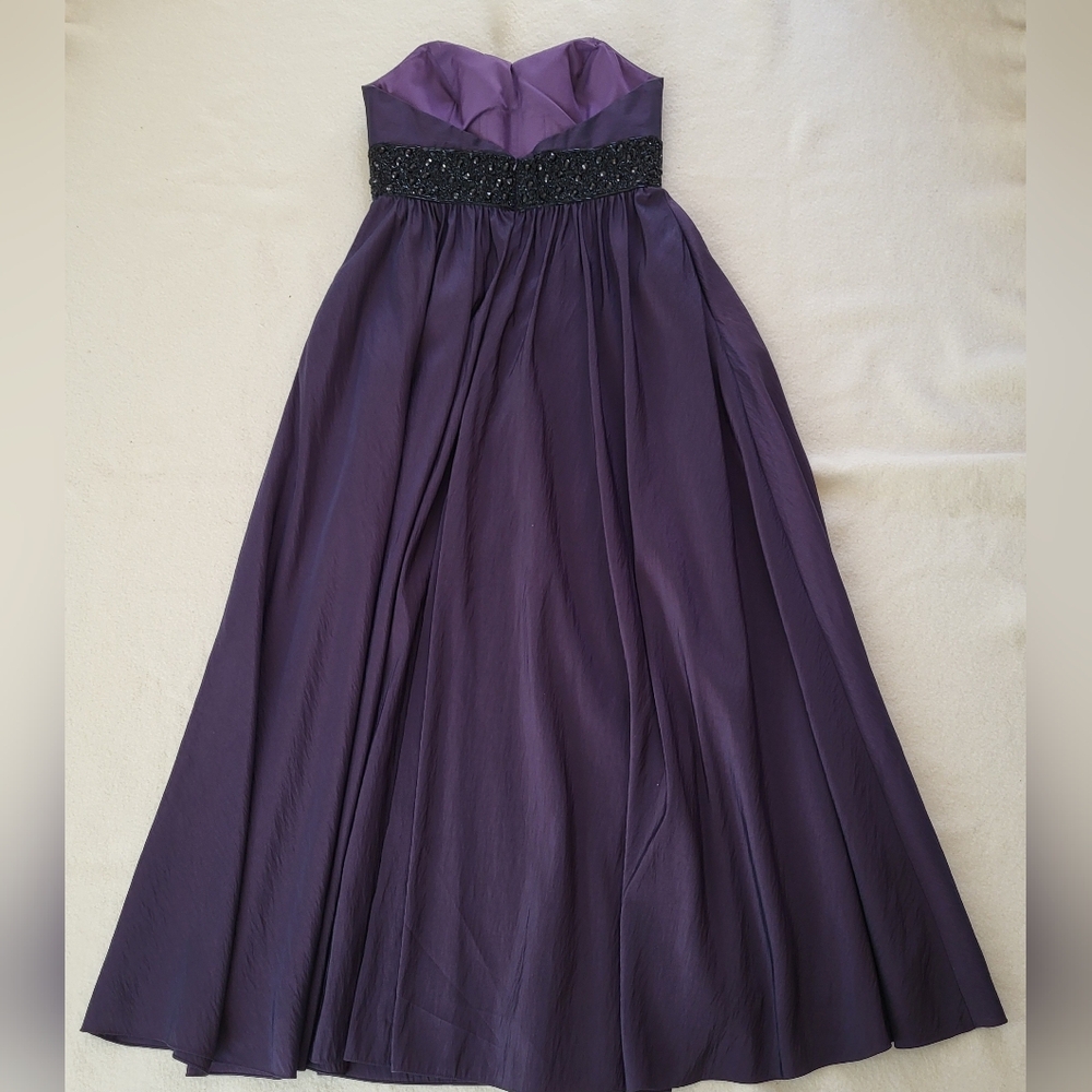 Vintage Strapless Formal Maxi Gown Purple Size 14 Flirt By Maggie Sottero - Picture 11 of 16